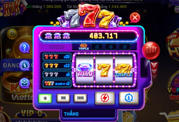Minigame 777 Tại RikVip Đỉnh Cao Cơ Hội Chiến Thắng Giải Thưởng Tiền Tỉ