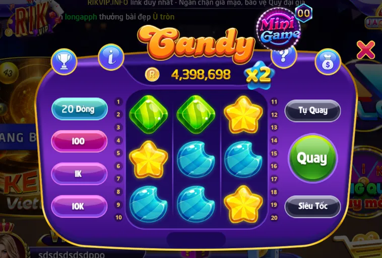 Chinh Phục Thế Giới Kẹo Ngọt Minigame Candy Tại RikVip Siêu Hấp Dẫn