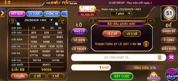 Chinh Phục Thử Thách Lô Đề Siêu Tốc Tại RikVip Thưởng Lớn Mỗi Ngày