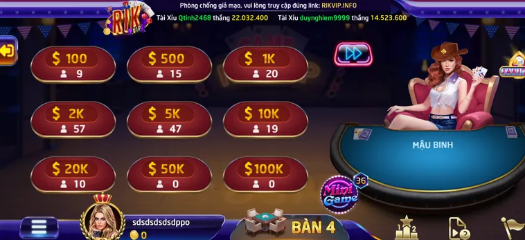 Mậu Binh Tại RikVip Sảnh Đấu Bài Binh Xập Xám Đẳng Cấp Số Một