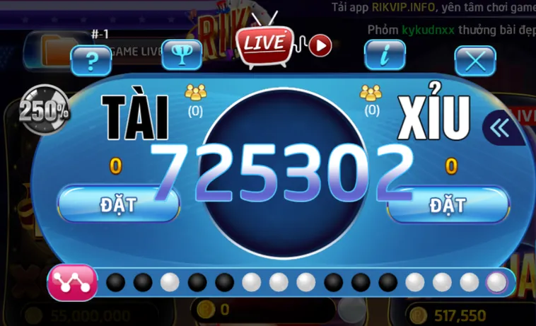 Tài Xỉu Livestream Tại RikVip Đỉnh Cao Cơ Hội Chiến Thắng Với Giải Thưởng Tiền Tỉ