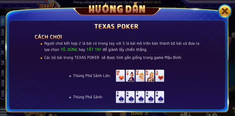 Chinh Phục Siêu Phẩm Texas Poker Tại RikVip Với Thưởng Lớn