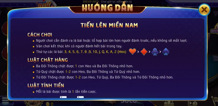Tiến Lên Miền Nam Tại RikVip Đỉnh Cao Trò Chơi Bài Dân Gian Săn Thưởng Khổng Lồ