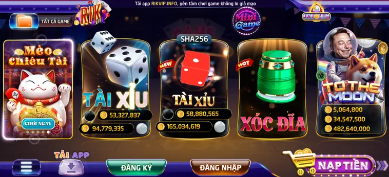 Cổng Game RikVip - Tập Hợp Kho Trò Chơi Đa Dạng - Khổng Lồ Hấp Dẫn Mọi Cược Thủ