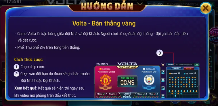 Minigame Volta Bàn Thắng Vàng Tại RikVip Đỉnh Cao Giải Trí Với Tỉ Lệ Thắng Khủng