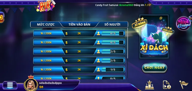 Khám Phá Sảnh Chơi Xì Dách Tại RikVip Đẳng Cấp Nhất Năm 2026